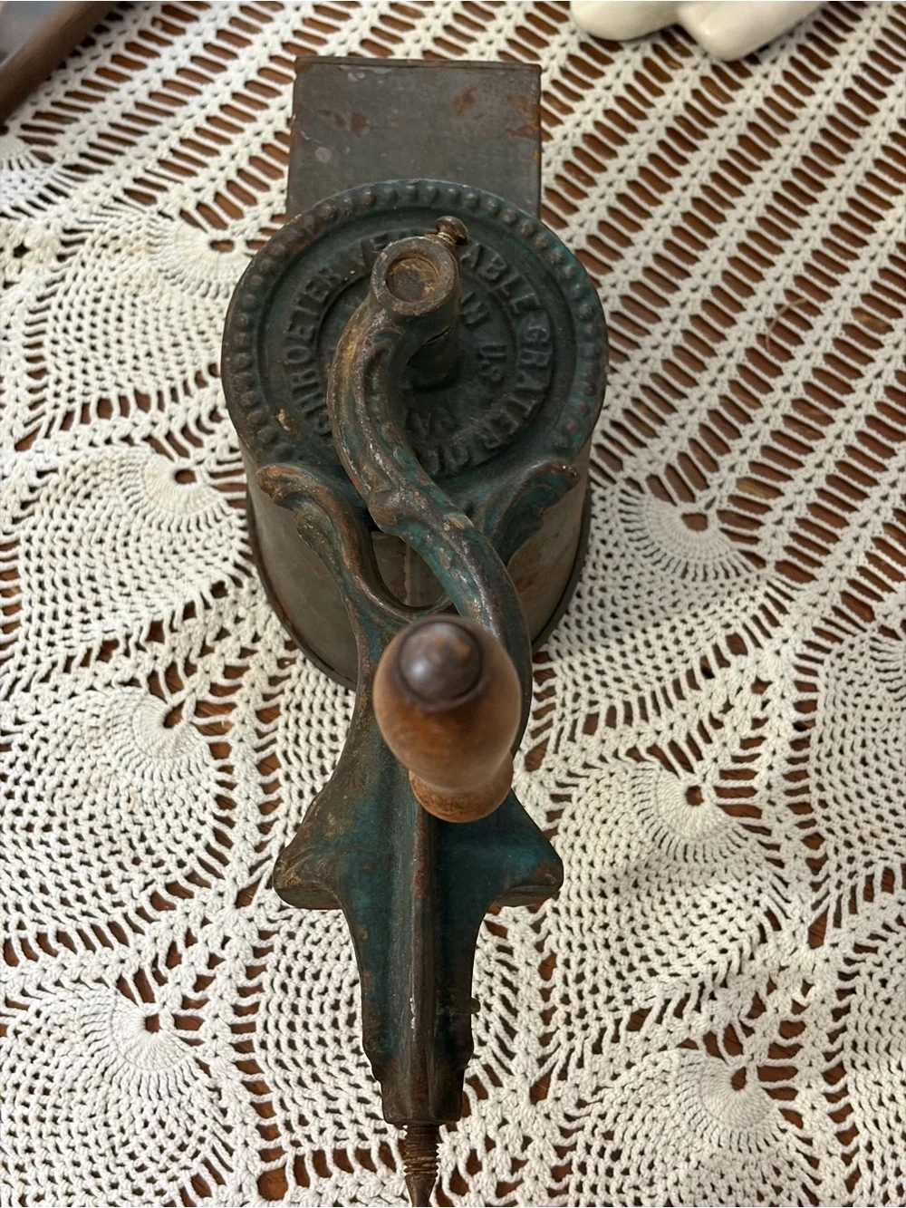 Antique Green Cast Iron vegetable grater